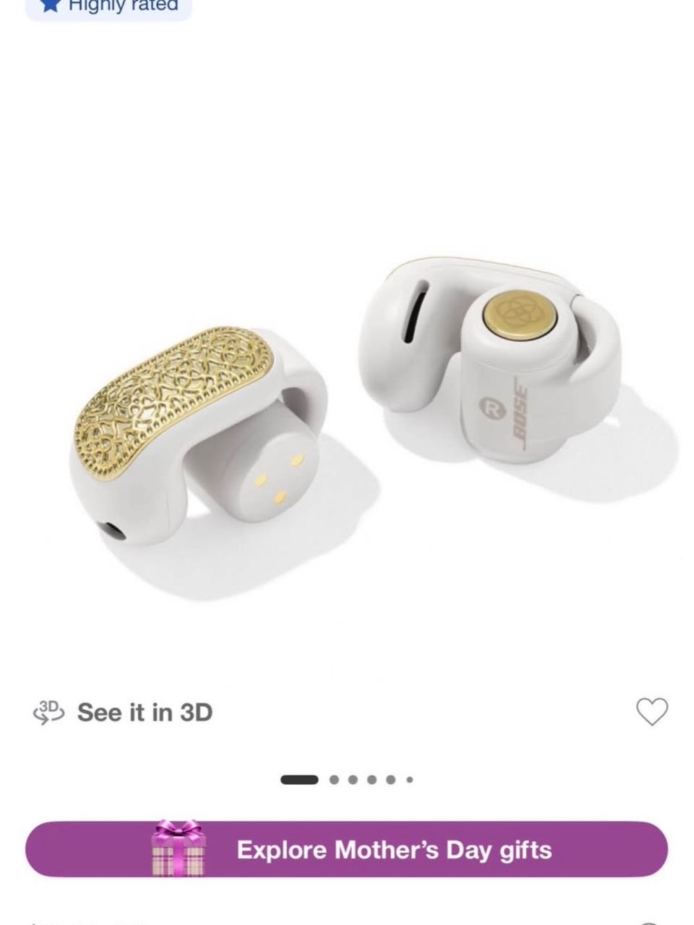 Bose X Kendra Scott - White and Gold Decorative Wireless Earbuds